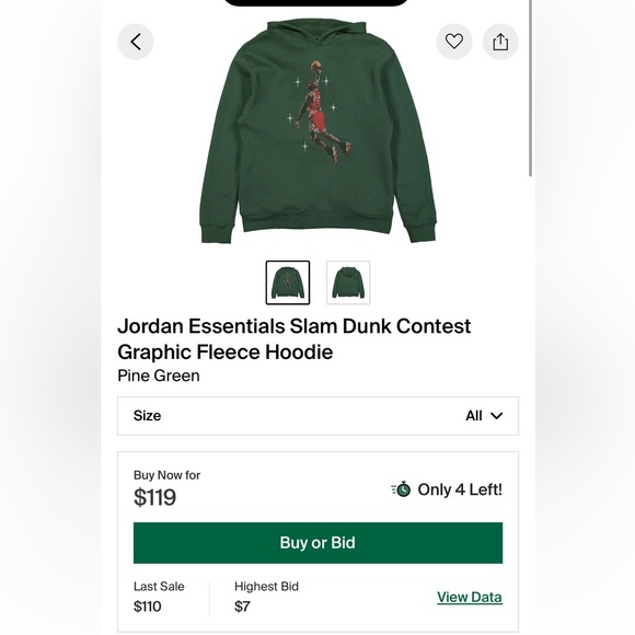 NWOT Jordan Essentials Slam Dunk Contest Graphic Fleece Hoodie Holiday - Picture 3 of 3